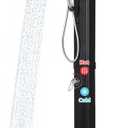 9.3 Gallon Solar Heated Outdoor Shower, 7.2FT Height, 360Rotating Rainfall + 6FT Handheld Shower + Foot Faucet, Freestanding Black Poolside Shower with Hot & Cold Water Adjustment