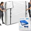 TICONN Mattress Bags for Moving, Heavy Duty Cali King Mattress Cover Storage Bag with Full-Around Handle and Adjustable Buckles (Clear, Cali King)