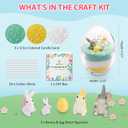 BRELANO Easter Craft Kit for Kids & Adults DIY Sand Candle Making Kit with Bunny & Egg Decor, Colored Pearled Candle Sand, Cotton Wicks & Egg-Shaped Glass Jar, Easter Gift Set & Spring Home Decor