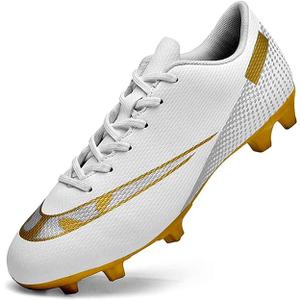OAOUIA Men's Soccer Cleats Training Football Cleats Youth Outdoor Indoor Soccer Shoes Firm Ground Athletic Anti-Slip Football Boots Sneakers, Size: 36