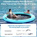 Danrelax 6' Round Inflatable Floating Dock, Sunchill Float Ring, Hammock Tanning Pool with 4in Woven Fabric, Manual Pump for 1-2 Min Quick Inflate/Deflate, Fits 2-8, Ideal for Lakes, Pools, Oceans