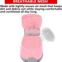 QUMY 4PCS Dog Shoes for Small Dogs, Hot Pavement Summer Puppy Dog Boots & Paw Protectors with Soft Anti-Slip Rubber Sole, Mesh Breathable Dog Booties for Hardfloors, Walking Running Pink Size 4