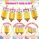 2 x Breling 3 Set 19.69 ft Back to School Felt Pencil Banner Classroom Decor