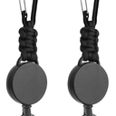 AOMIG 2 Pack Heavy Duty Retractable Badge Holder Reel with Steel Cable and Carabiner Clip, Retractable ID Badge Clip Reel, Retractable Keychain