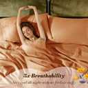 SONORO KATE 100% French Pure Linen Sheets, Breathable and Durable Linen King Size Sheets, Anti-Tear Linen Bed Sheets, Machine Washable, 16 Inch Deep Pocket - 4 Piece (Orange, King)