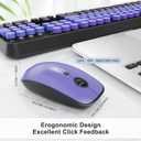 FOPETT Wireless Keyboard and Mouse Combo, 104 Keys Full-Sized 2.4 GHz Round Keycap Colorful Keyboards, USB Receiver Plug and Play, for Windows, Mac, PC, Laptop, Desktop (GradientPurple)