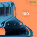 NEATERIZE Clothes Hangers Plastic 100 Pack for Adults - Plastic Hangers, The Perfect Coat Hanger and Space Saving Clothes Hangers for Closet - Blue Hangers
