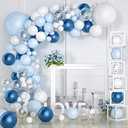 Blue and White Balloons, Blue White Balloon Garland Arch Kit, 102 pcs Pastel Blue White Balloons for Baby Shower Birthday Wedding Party Decorations
