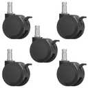 Office Chair Wheels with Brakes, 2.36"(60mm) Locking Chair Caster Replacement for Carpet and Hardwood Floors, Rolling Stool Casters (Set of 5)