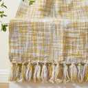 BATTILO HOME Yellow Throw Blanket for Couch Bed, Mustard Gold Blanket for Spring Summer, Multicolor Throw Blanket for Home Decor, 50"x60"