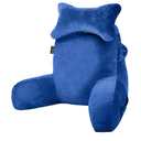 SLIGUY Reading Pillow for Sitting in Bed Couch Adult, Back Pillow with arm Support and Pockets, Adult Back Pillow Bed Chair for Bed Rest, Reading, Watching TV, Gaming for Boys and Girls Blue