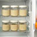 EONJOE 6-Pack 16oz Glass Jars with Lids for Food Storage Meal Prep Airtight