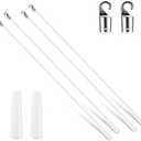 Bokon 4 Pcs Blinds Wand Replacement with Hook and Handle White Fiberglass Long Vertica Blind Wand for Windows Curtain Door Shades Opener Accessory (24 Inch)