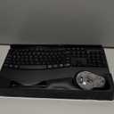 Wireless Keyboard and Mouse Combo, 2.4G Full Size Wave Keys Ergonomic Keyboard with Wrist Rest and 3-Level DPI Adjustable Wireless Ergonomic Mouse for Windows, Mac OS Desktop/Laptop/PC(Black)