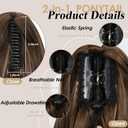 Claw Clip Ponytail Extension Blonde 18" Long Wavy Ponytail Clip in Hair Extensions for Women Curly Natural Layered Pony Tails(Light Brown With Blonde Highlights)