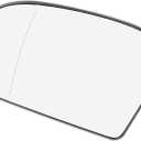 Motoforti Left Driver Side Heated Mirror Glass Replacement,for Mercedes-Benz E320 2003-2006,Real Glass,With Backing Plate,White Glass