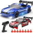 HOLYFUN RC Drift Racing Car Toy for Kids, 4WD 2.4GHz Remote Control Car with 2 Shells, Drift Tires, LED Lights, Extra Drift Tires, 2 Batteries (20 Min)