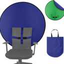 Cosmos 1 Pc Blue Screen Backdrop 43 in / 110 cm Diameter Foldable Portable Photography Background Green Screen Chroma Key Backdrop for Photography Photo Video Studio, Live Streaming, Video Meeting