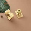 parro Gold Door Knobs Interior,Privacy Door Knob with Lock,Pismo Doorknob with Rectangle Rosette for Bath & Bedroom