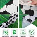 Oudain 6 Pcs Soccer Party Tablecloth 84 Inches Soccer Round Table Cloth Disposable Plastic Table Covers for Decors Birthday Party Supplies Favors, 84 inches in diameter