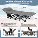 Mopaicot Camping Cot, Folding Cot Bed for Adults with Built-in Mattress and Pillow, Portable Outdoor Sleeping Cot for Camping and Travel, with Carry Bag, Grey, Max Load 450 LBS