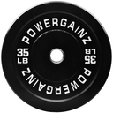 POWERGAINZ 45Lb Rubber Olympic Bumper Plate. Black