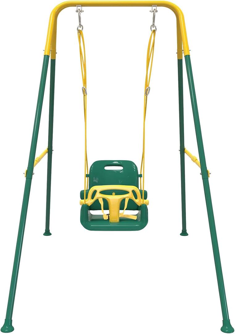 Multifunctional Toddler Swing, Foldable Baby Swing Outdoor & Indoor Use, Easily Installable and Storable （Green）