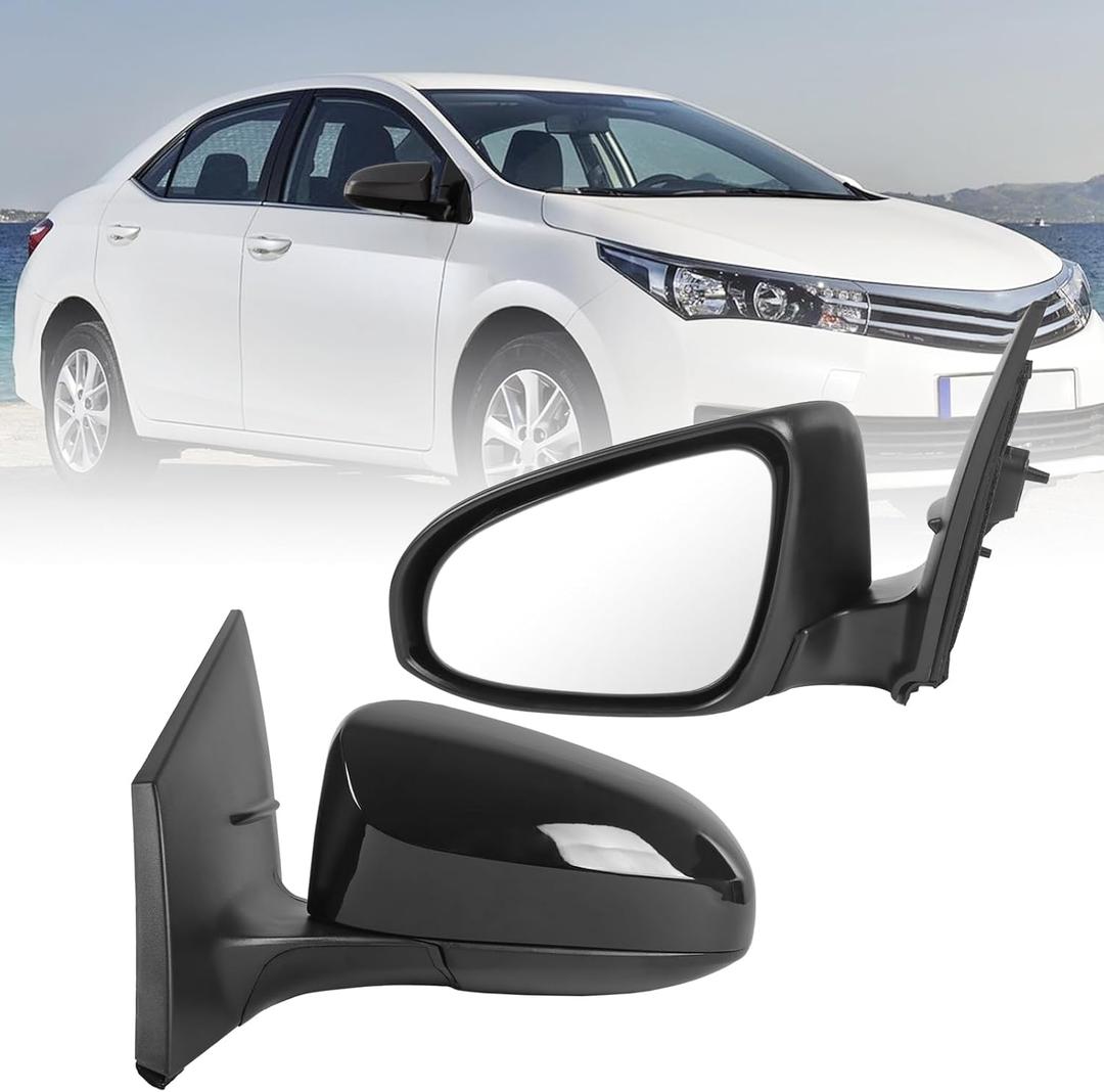 JDMSPEED Left Driver Side View Door Mirror Compatible with 2014-2019 Toyota Corolla with Power Glass Manual Folding Non-Heated Black Replaces TO1320293 (3Pin)