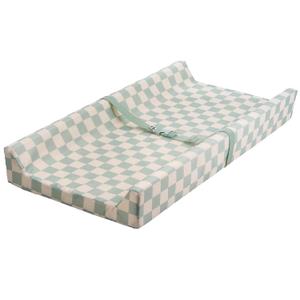 Tiny Twinkle Diaper Changing Pad for Dresser & Nursery Table Waterproof, Wipeable & Mess-Proof Baby Changing Pad with Safety Strap, Non-Slip Base & Removable Washable Cover(Sage Checkers)
