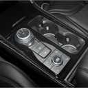 Carbon Fiber Center Console Gear Shift Box Panel Cover Trim Compatible with Ford Explorer 2020 2021 2022 Interior Accessories Black (2Pcs)