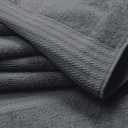 GLAMBURG Premium Cotton 4 Pack Bath Towel Set - 100% Pure Cotton - 4 Bath Towels 27x54 - Ideal for Everyday use - Ultra Soft & Highly Absorbent - Charcoal