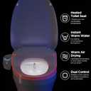 Bidet Toilet Seat - Heated & Elongated Design with Warm Water Wash, Wireless Remote, and Self-Cleaning Nozzle | Includes Soft-Closing Lid, LED Nightlight & Air Dryer
