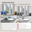 Large Stone Dish Drying Mat for Kitchen Counter 24" x 16" Diatomaceous Earth Quick Dry Water Absorbing Mat Roll up Drying Pads Countertop Mats For Plates Dishes Rack Matt Finish -Dark Gray