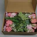 Zeyune 8 Pcs 13.4 Inch Artificial Flowers Bouquet Fake Silk Flowers Faux Bouquet Hydrangea Bouquets for Mother's Day Wedding Birthday Table Centerpieces Home Office Decoration(Bean Paste Pink,Rose)