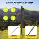 BAGAIL Outdoor Badminton Net Set with Anti-Sag Winch System - Official Size 20ft x 5ft, 4 Rackets, 3 Shuttlecocks, Durable PE Net & Carry Bag for Backyard, Beach, Family Games - Yellow