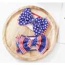 2 Pack 4th of July Baby Girl Bows,Large Double Bows Headband with Star Handmade Stretchy Hairbands for Newborn/Infant bows.or 1-3 Year Kids
