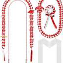Canlierr 18 Pcs 2026 Graduation Leis and Stole and Honor Cords with Tassel Braided Necklace Adjustable for Student Graduation Gifts Party Supplies(Red and White)