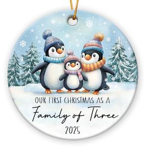 Family Christmas Ornament 2025, Family of Three First Christmas Ornament, New Parents Gifts for Couples, New Baby Gift for Mom Dad, Gift for Husband, Wife