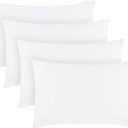 Mellanni Pillow Cases Set - 4 PC Iconic Collection Pillowcases - Hotel Luxury, Extra Soft, Cooling Pillow Covers - Wrinkle, Fade, Stain Resistant (King 20" x 40", White)