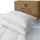 Hotel Grand Fluffy Feather Down Pillow 100% Cotton Queen Size Pillow Set of 2 Pack Medium Firm Hypoallergenic Pillows for Back/Side Sleeper Bed Pillows,20"x28"(Pack of 2)