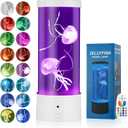 M METERXITY Jellyfish Lamp with 17 Light Effects, 4 Modes Electric Jellyfish Tank Table Lamp with Remote, Mood Table Lamp for Home, Office, Aquarium, Tank [White]