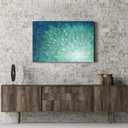 Bedroom Abstract Canvas Wall Art: Living Room Kitchen Teal Textured Picture Hand Painted Contemporary Painting Artwork Horizontal Large Modern Print Decor for Home Office, Abstract 01, 36"L x 24"W