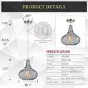 11" Smoked Hammered Glass Pendant Light, Brushed Nickel Kitchen Island