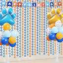Blue Dog Birthday Decorations Dog Paw Party Decorations Paw Streamers Balloons 3.3 X 6.6ft Foil Fringe Curtains Photo Booth Prop Backdrop for Kids Birthday Party Decor
