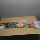 2.3 ft Christmas Tree for Front Porch Decor, 2 PCS Outdoor Pathway Christmas Trees Faux Topiary Plants Potted UV Resistant for Outdoor Indoor Door Garden Farmhouse Home Decoration, Pink White