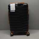 22×14×9 Airline Approved Carry On Expandable Luggage with Front Open Pocket, Spinner Wheels, ABS+PC Hardshell Small 20inch Suitcase with Protective Cover and Luggage Tag, Black