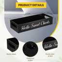 Acrylic Bathroom Tray for Counter Toilet Paper Basket 2 Side with Funny Saying Hello Sweet Cheeks Bathroom Box Black Toilet Tank Tray Countertop Organizer Farmhouse Decor for Tissues Candle Soap Towel