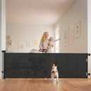 Upgrade 120 inch Retractable Baby Gates Extra Wide with Reinforced Strip Design to Prevent Crawling Through, 10 Foot Retractable Dog Gate, 34" Tall, Retractable Gate for Indoor/Outdoor