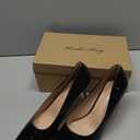 Elisabet Tang 3 in Classic Pointy Pull on Heeled Wedding Pumps - Comfortable Stiletto Closed Toe Dress Heels for Prom Work (11, Black Patent)