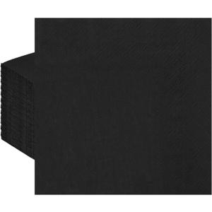 50 Pieces 3-ply Black Napkin Cocktail Napkins Beverage Napkins Dessert Napkins Disposable Paper Napkins for Wedding Birthday Party Paper Dinner Napkins